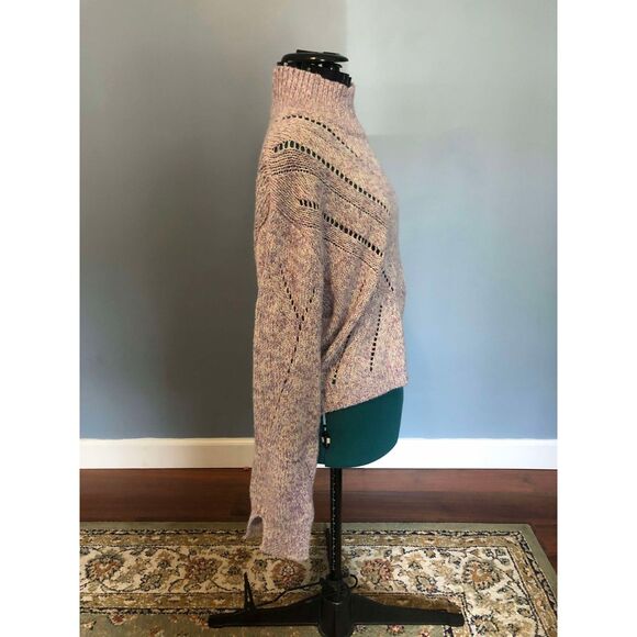 Line The Label Purple Crocheted Mockneck Turtleneck Sweater, size M - Picture 4 of 5